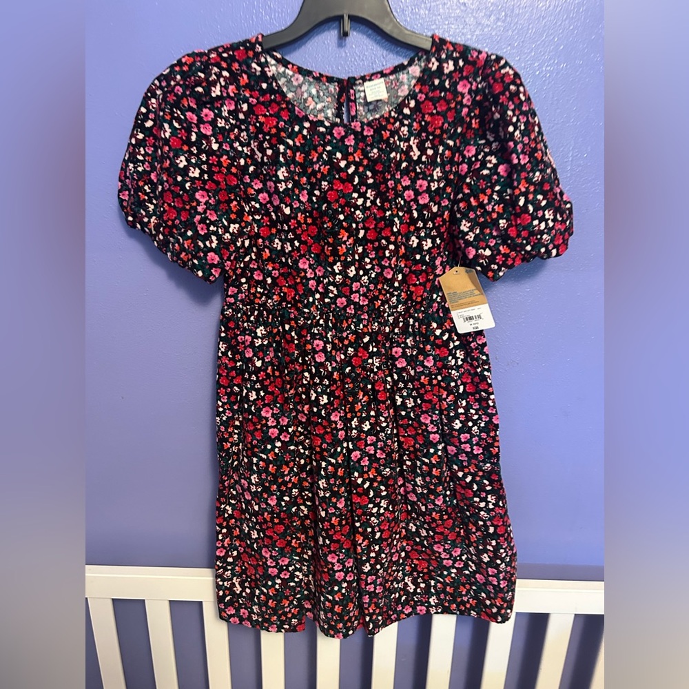 Floral Kids Dress - Pink, Red, and Black